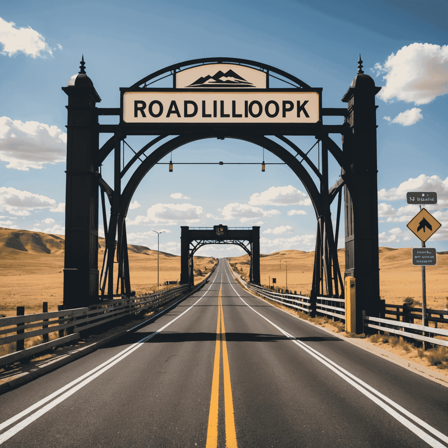 Roadlilopk.com logo featuring a stylized road and toll gate