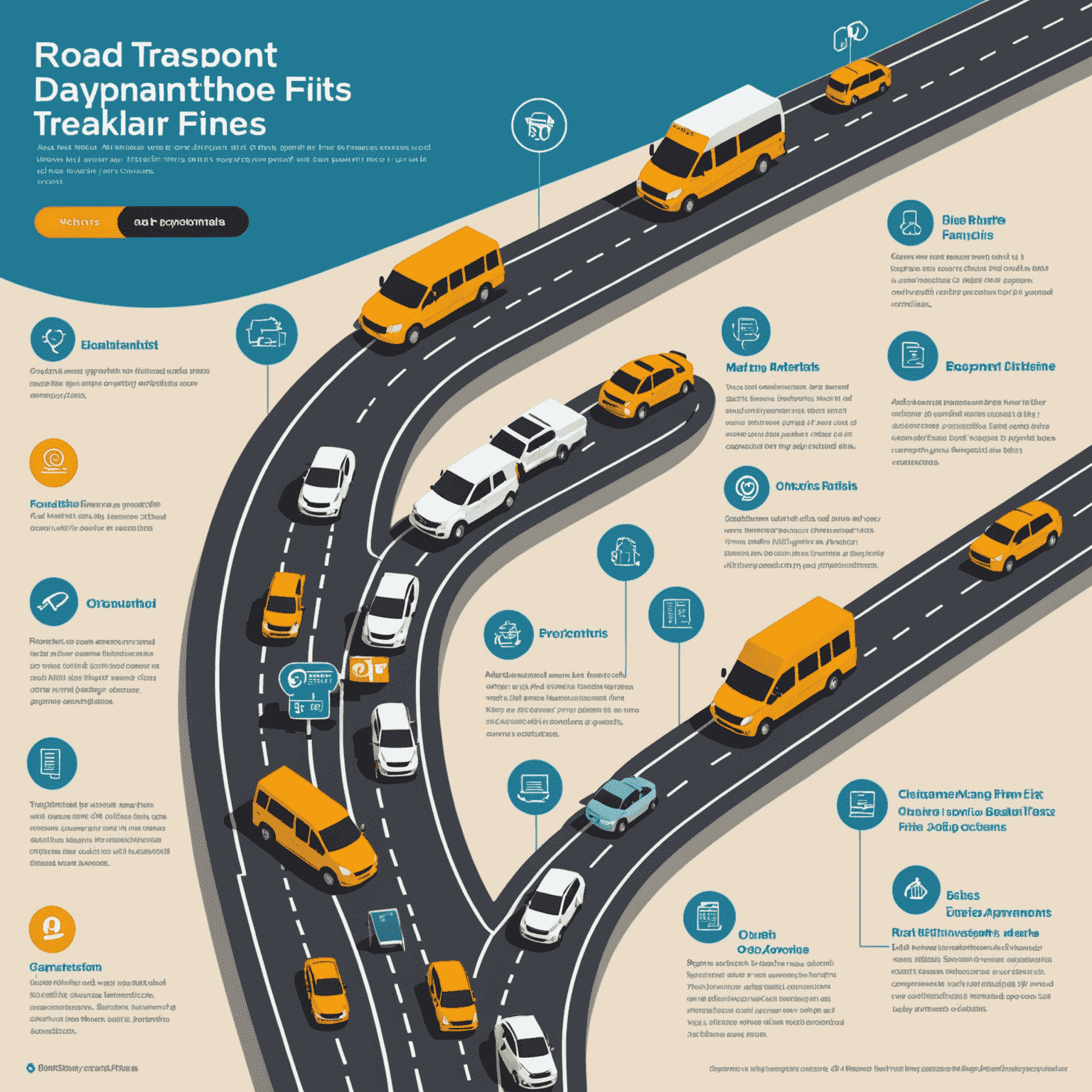 Infographic showing various payment methods for road transport fines, including online payments, bank transfers, and in-person options. The image features icons representing each payment method, along with brief descriptions and benefits of each option.