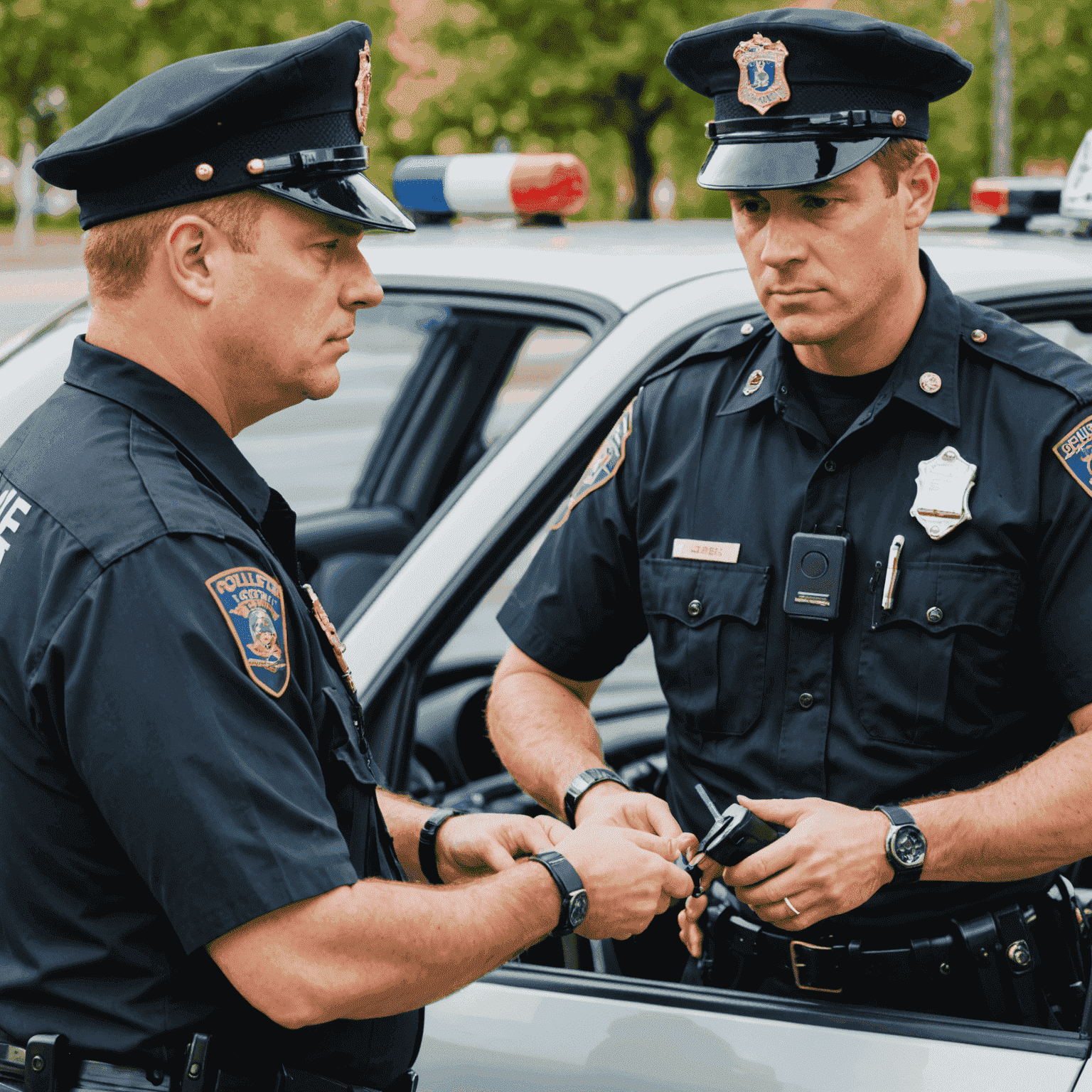 A police officer conducting a breathalyzer test on a driver, emphasizing the seriousness of DUI offenses